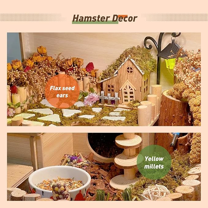 ZIPPYPET Hamster Sprays and Forage Accessories for Cages, Pet Mouse Decor Textures (7)