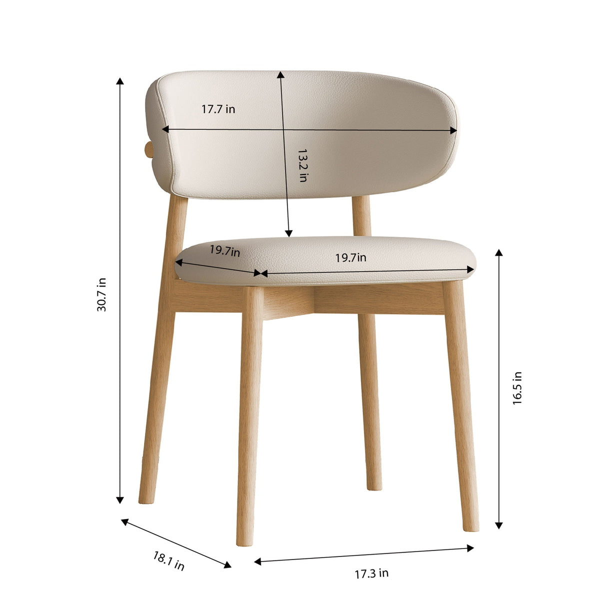 Dining Chair For Dining Room, Kitchen (Set of 2) - White