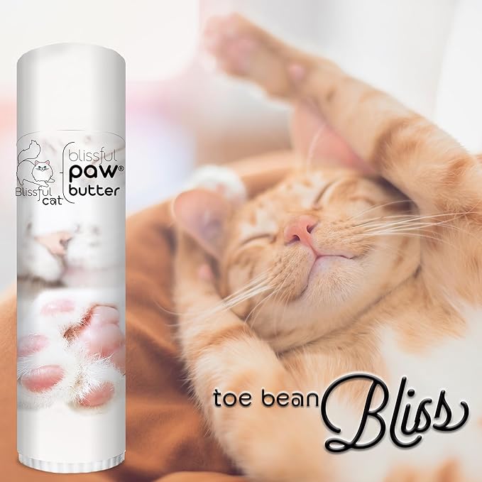 The Blissful Cat Paw Butter, Moisturizer for Dry Paw Pads, Softens and Protects a Rough Paw, Versatile, Lick-Safe Cat Paw Balm, 0.50 oz.