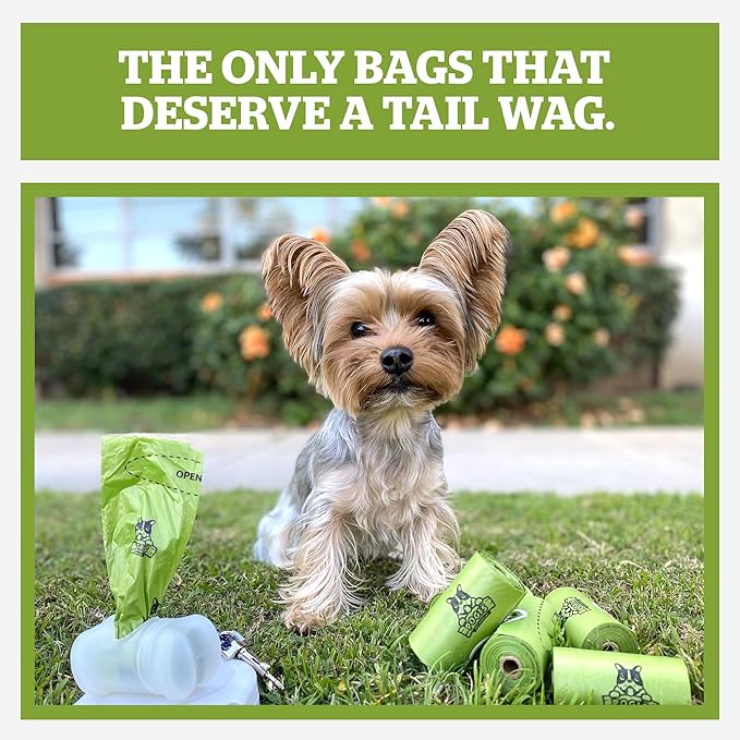 Pogi's Compostable Poop Bags – Leak-Proof, Extra-Large, Made with Plants – 32 Rolls (480 Bags)