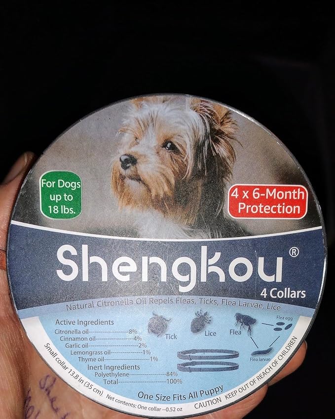 Natural Flea and Tick Collar for Puppies - Provides 24-Month Protection, Safe Pest Control - Waterproof and Strong - Includes Free Flea Comb and Tick Tweezer - 4-Pack