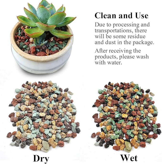 10 lbs Succulent Cactus Soil Potting Mix,5-8 mm Pebbles Mix Horticultural Lava Rock