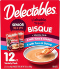 Hartz Delectables Bisque Lickable Wet Cat Treats for Senior Cats, Senior Variety 12 Countt