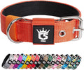 TSPRO Tactical Dog Collar 1.25 Inch Wide Thick Dog Collars with Heavy Duty Metal Buckle, Durable, Strong, Adjustable for Small Dogs (Orange S)