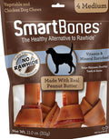 SmartBones Medium Chews With Real Peanut Butter Rawhide- Free Chews For Dogs, 4 Count