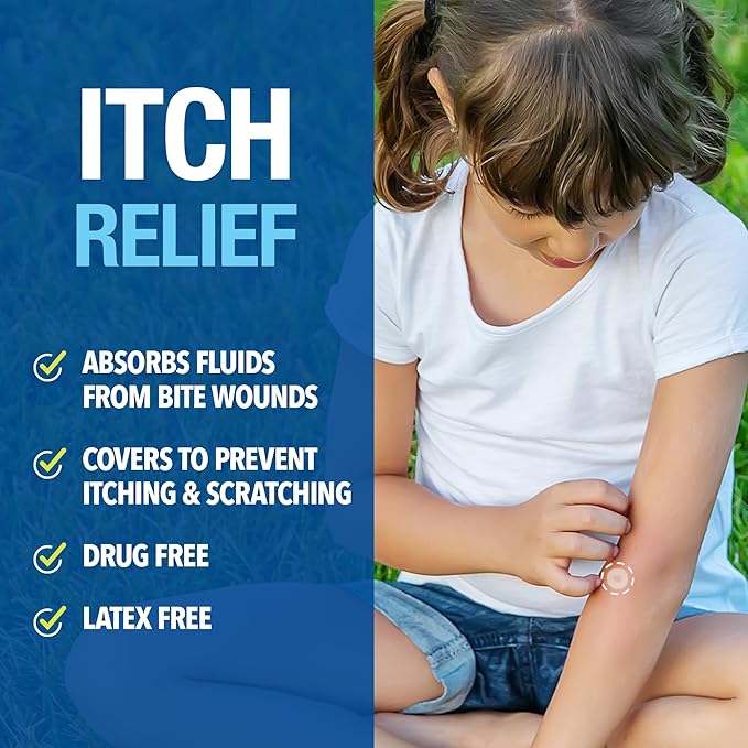 Cutter Bug Bite Patches Itch Relief Hydrocolloid Patches for Kids & Adults, Absorbs Fluids, Helps Heal, Prevents Scratching, Mosquito Itch Relief, Hydrocortisone & Suction Tool Alternative, 51 Count