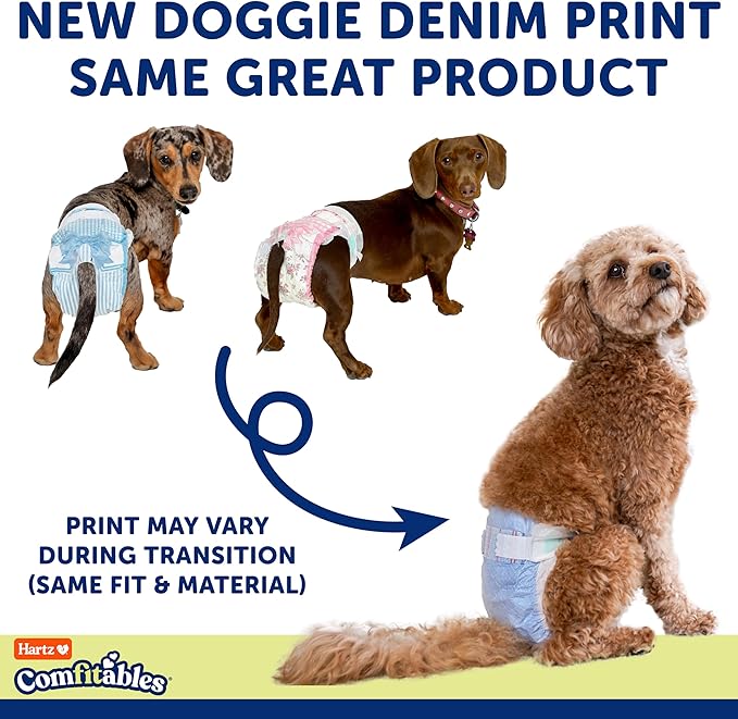 Hartz Disposable Dog Diapers, Size M 32 count, Comfortable & Secure Fit, Easy to Put On