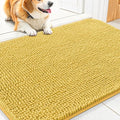 Smiry Dog Door Mat for Muddy Paws 30x20, Absorbs Moisture and Dirt Doormat, Non-Slip Washable Quick Dry Chenille Front Door Mat Indoor Entrance, Entryway Carpet for Inside Floor, Yellow