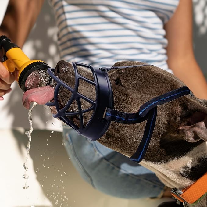 Dog Muzzle, Breathable Basket Muzzles for Small, Medium, Large and X-Large Dogs, Prevent Barking, Biting, Chewing Dog Mouth Cover