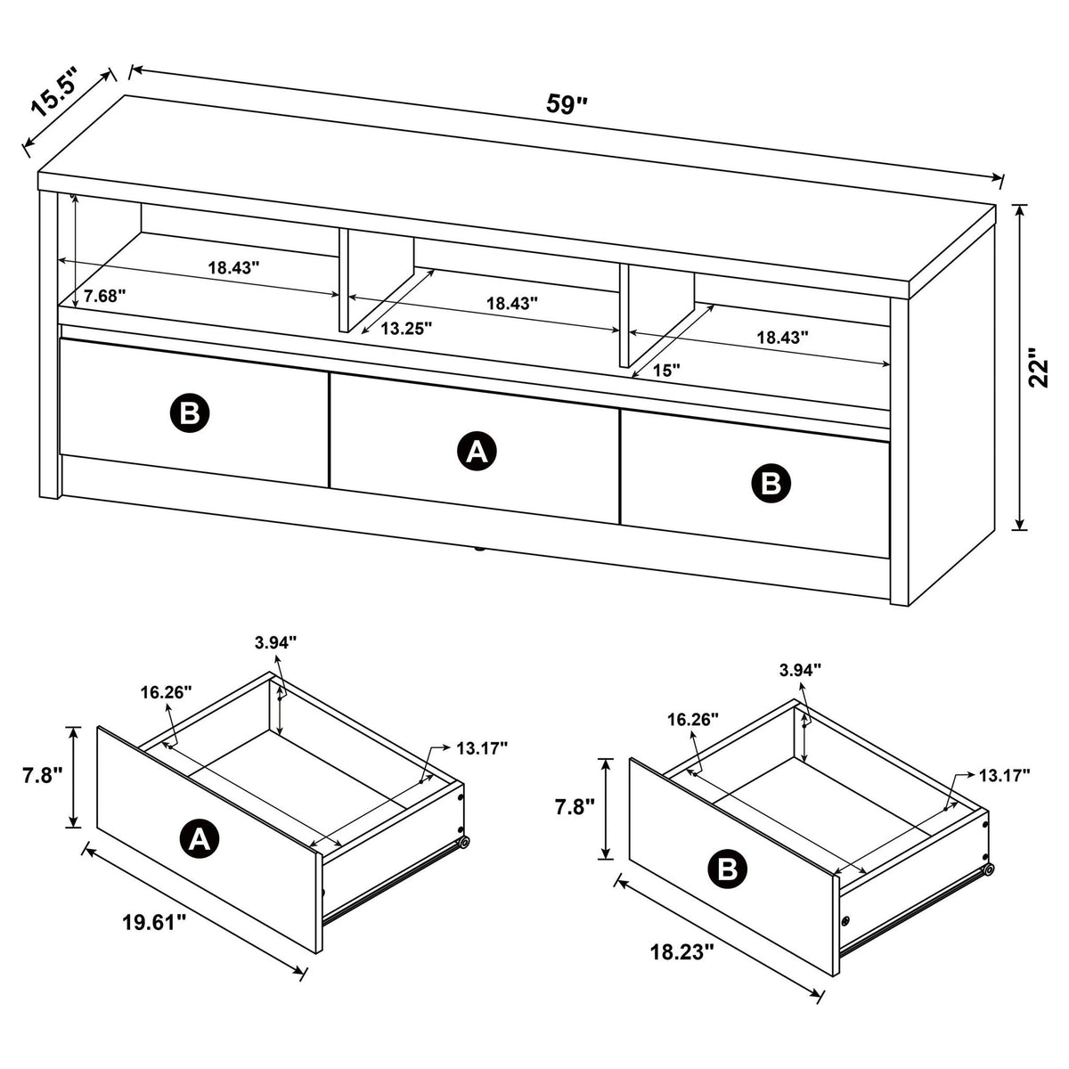 O'Brien - TV Stand Media Console