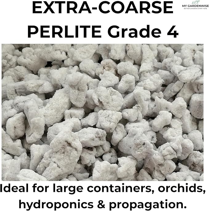 Perlite for Plants, Extra Coarse Grade 4 Horticultural Perlite, Organic Perlite for Gardening Indoor & Outdoor, Made in USA (5 quarts)