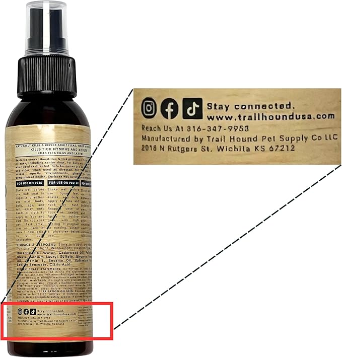 Trail Guard Natural Extra Strength Insect, Flea and Tick Spray for Dogs, Cats, People & Home (2Pack 4oz, Cedarwood & Rosemary)