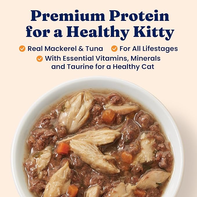 Solid Gold Five Oceans Holistic Grain Free Wet Cat Food, Mackeral & Tuna in Gravy, All Life Stages, 3oz Can, 24 Count (Packaging May Vary)