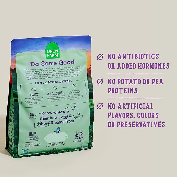Open Farm Goodbowl, Protein Rich Dry Cat Food Made from Meticulously Sourced Simple Ingredients, Harvest Chicken & Brown Rice Recipe, 7lb Bag (112oz Bag)
