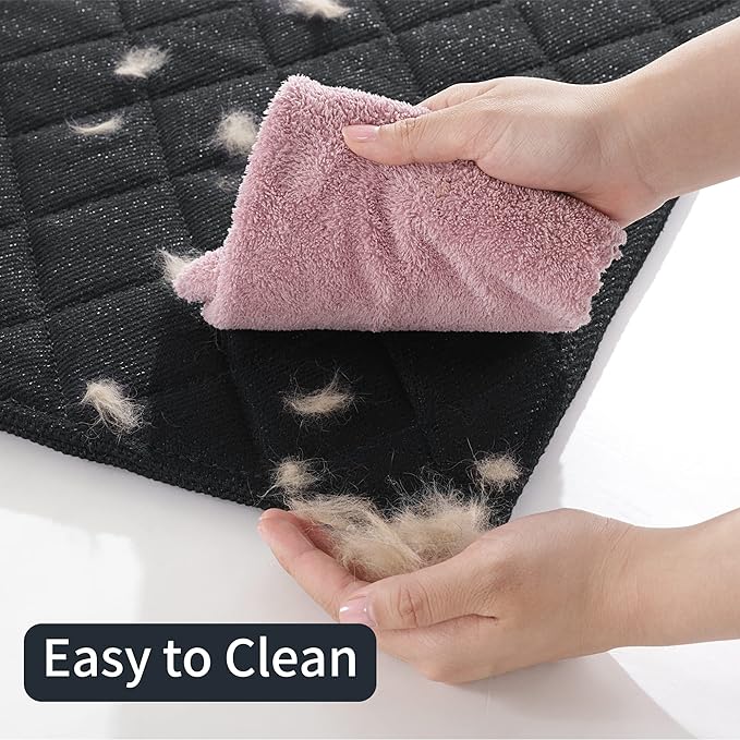 MABOZOO Indestructible Dog Beds - Chew Proof Crate Pad for Aggressive Chewers, Machine Washable Quilted Mat, Durable for Extra Large Dogs, Black Kennel Pad (36x57 in)