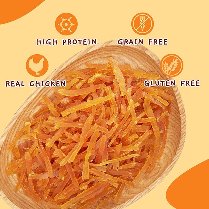 Jungle Calling Soft Training Treats for Small Dog and Cats, Mini Chicken Strips Puppy Training Edible Snacks Easy to Digest, Grain Free