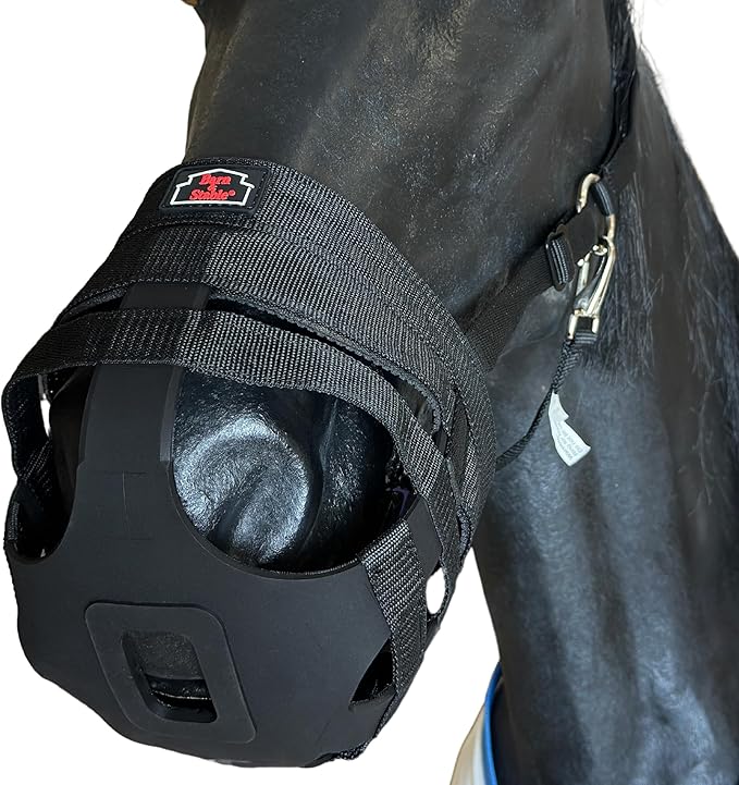 BARN & STABLE Horse Grazing Muzzle Halter for Easy Breathe, Comfortable Professional Horse Muzzle Grazing with Adjustable Straps, Velcro and Buckles, Suitable for Precaution of Laminitis