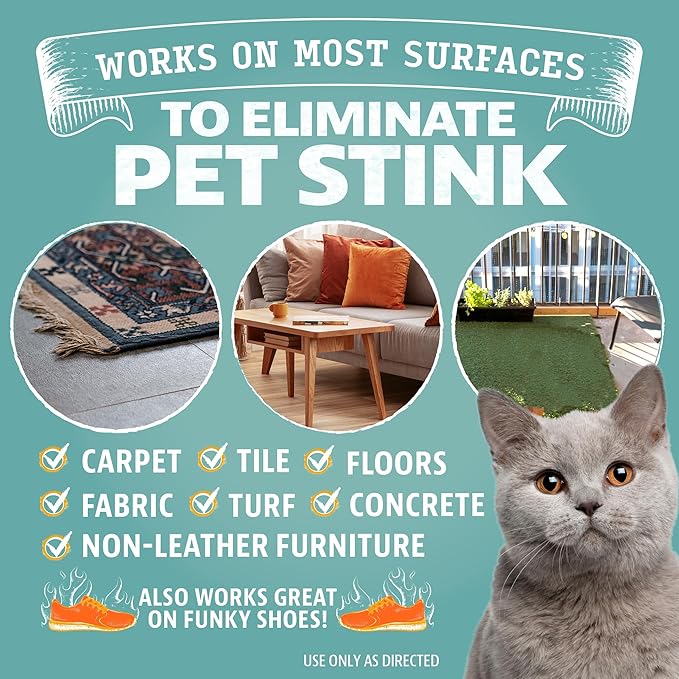 Angry Orange Pet Odor Eliminator Concentrate for Cat Urine and Smells - Fresh Scent - 8 oz (Makes 128 oz of Cleaner)