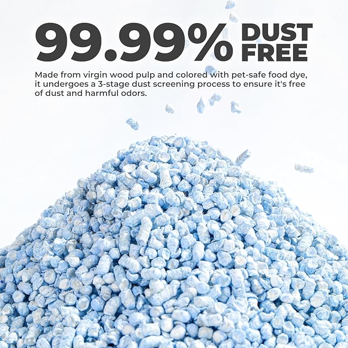 mini&moe Rabbit Bedding Guinea Pig Bedding Paper Pellet Bedding: Odor Control & Moisture Absorbent Natural Paper Pellet Bedding - for Small Animal Guinea Pigs, Rabbits,Hamsters Bedding 1.98lb