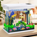 Beginner Betta Fish Tank Aquarium kit Intelligent Timed Shutdown, Seven LED Lights, Adjustable Brightness, High-Transparency Glass, Efficient Filtration Gallon (10 Gallon)