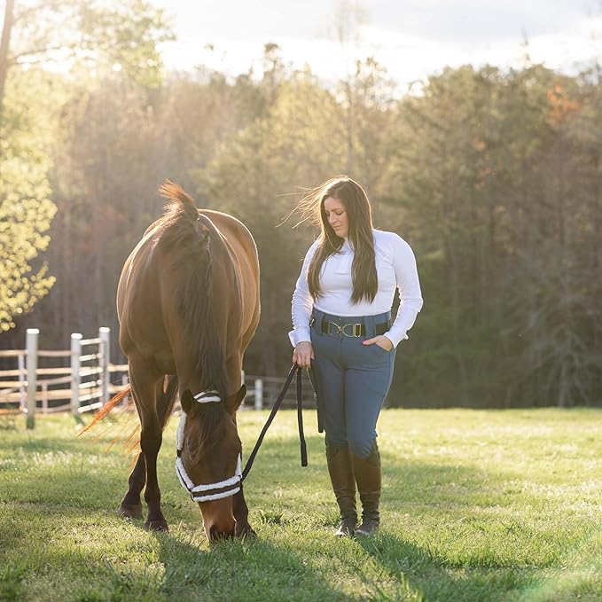 Equinavia Valkyrie Soft Ultra Fleece Padded Adjustable Breakaway Horse Halter - Brown/Ivory White - Cob
