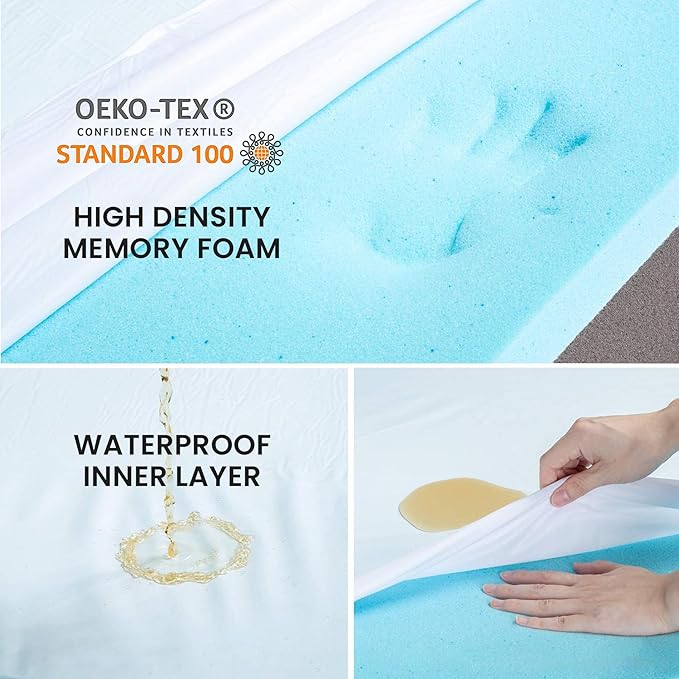 Orthopedic Memory Foam Bed for Medium Dogs, Cooling Crate Mat With Washable, Waterproof Lining, M(29inch,45Lbs)