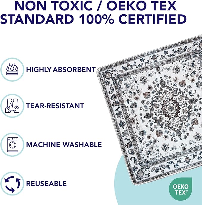 Washable Pee Pads for Dogs - Super Absorbent Reusable Puppy Training Pads - 100% Waterproof, Leak-Proof & Non-Slip Whelping Pads for Pet Housebreaking
