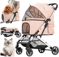 Medium Dog Stroller, Kenyone Pet Stroller for Medium Dogs Up to 55lbs, Lightweight Aluminum Frame, One Click Folding, Large Cat Stroller with No Zip Entry, Detachable Mesh, Multiple Pockets