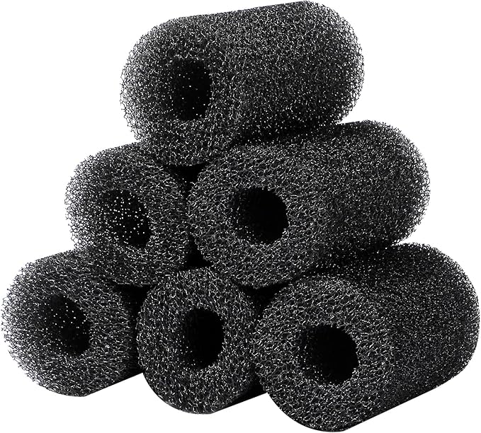 AQUANEAT 6-Pack Pre-Filter Sponge for Aquarium Shrimp Fry Fish Tank Filter 0.4” Intake, Replacement Foam Cover