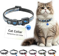 DOCO Cat Collar (Neck Girth - 3/8" x 7.5-12", Weight Upto - 13lb) Reflective Cat Collar with Bell, Breakaway Safety Buckle, Adjustable Nylon Strap for Kittens & Adult Cats (Blue)