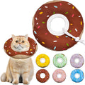 Cat Cone Collar Soft, Adjustable Cat Recovery Collar Kitten Cones to Stop Licking, Cute Donut E Collar After Surgery, Cats Neck Pillow Cone Elizabethan Cones of Shame(Waterproof Brown, Medium)