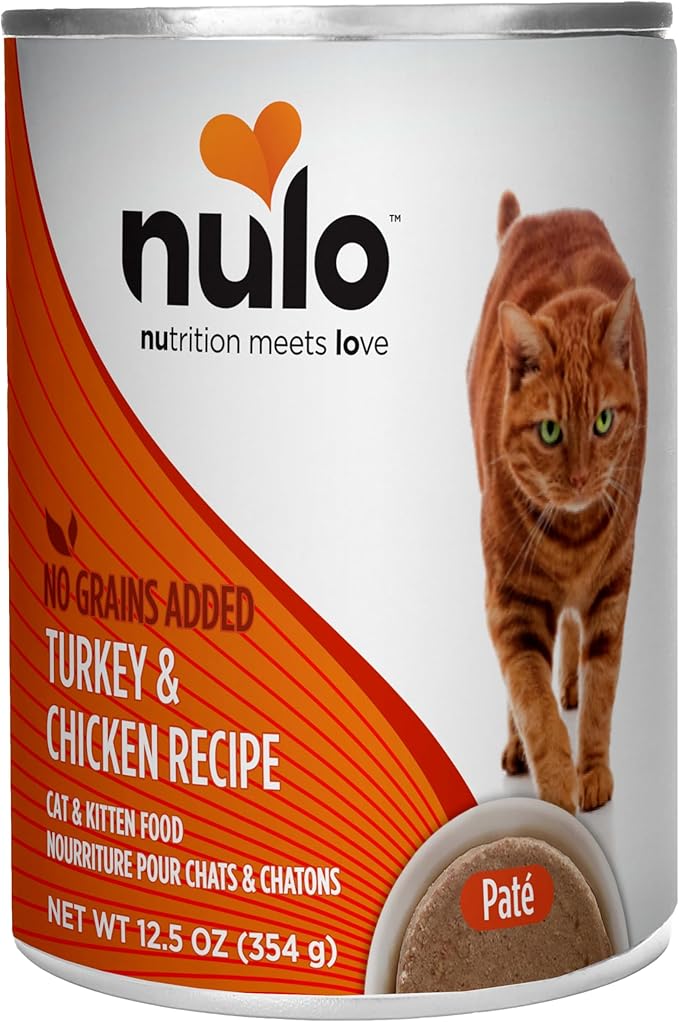 Nulo Turkey & Chicken Recipe Pate Wet Canned Cat Food, 12.5 Ounce (Pack of 12)