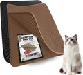 Small Cat Litter Trapper by iPrimio - Litter Mat, EZ Clean Cat Mat, Litter Box Mat Water Proof Layer and Puppy Pad Option. Patented (23"x21" Brown)