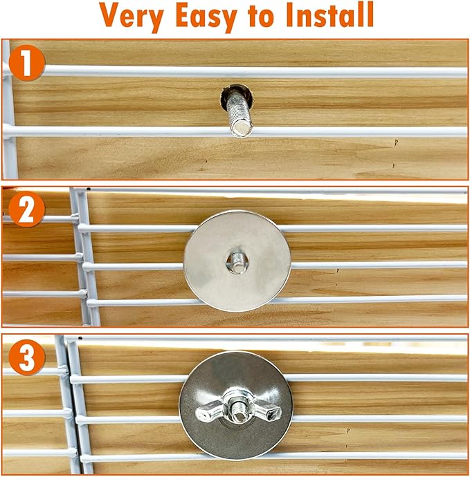 kathson 4pcs Hamster Platform with Ladder Natural Wooden Chinchilla Climbing Toy Rat Cage Ledge Sugar Glider Cage Accessories for Small Animals