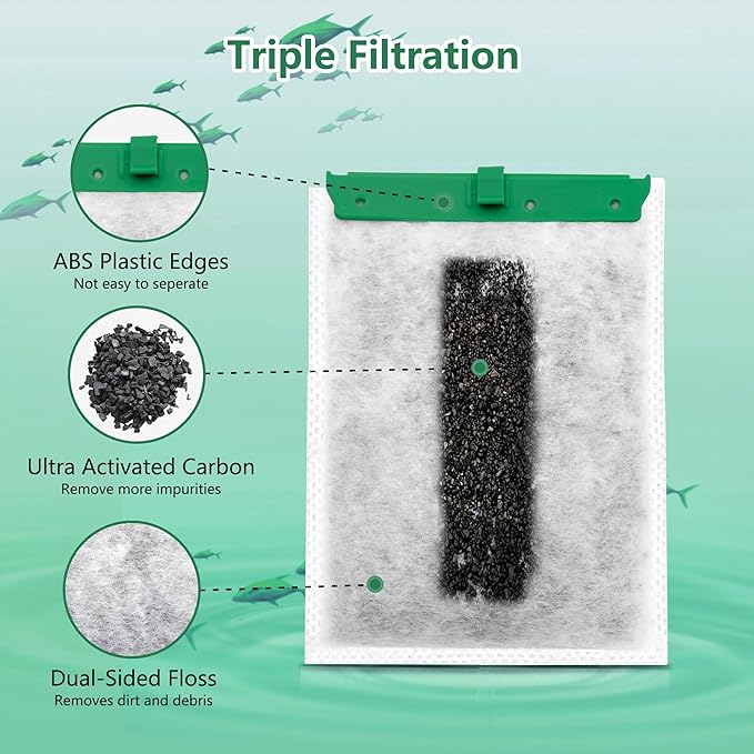 12 Pack Aquarium Filter Cartridge Compatible with Whisper Power Filters,Medium Replacement Filter Cartridges for 10i IQ10 PF10