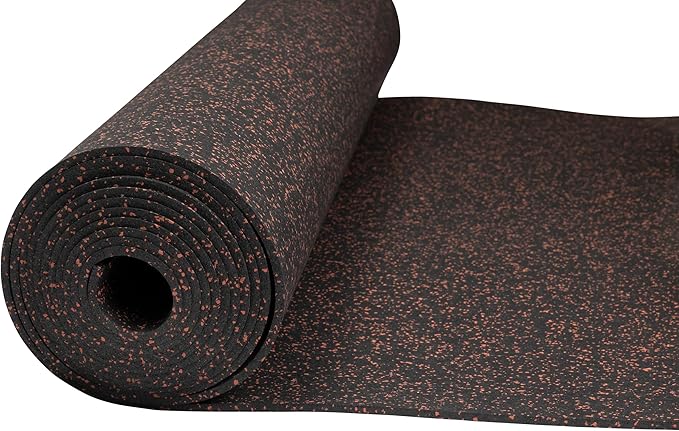 Playsafer Genaflex Rubber Gym Floor Mat, Heavy Duty Commercial Protective Gym Flooring Roll - 8mm Thick (4' X 6', 15% Red)