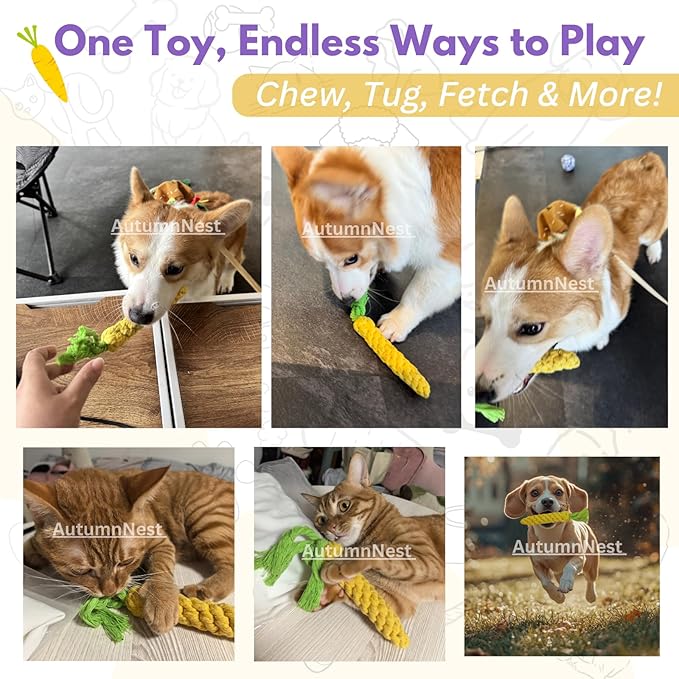 3PCS Yellow Woven Pet Chew Set, Puppy Teething Chews, Dog Chew Accessories, Cat Interactive Chews, Durable Braided Chews for Pets