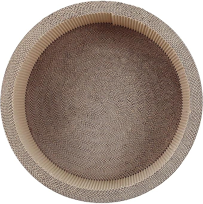 Cat Scratcher Post & Board, Round Cat Scratching Lounge Bed, Durable Pad Prevents Furniture Damage, 17.32'' x 17.32''x 6.11''