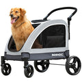 Large Dog Stroller - Dual Entry Safety Folding Pet Stroller with Adjustable Handle, All-Terrain 4-Wheel, 160 lbs Weight Capacity for Travel & Outdoor Adventures - Gray