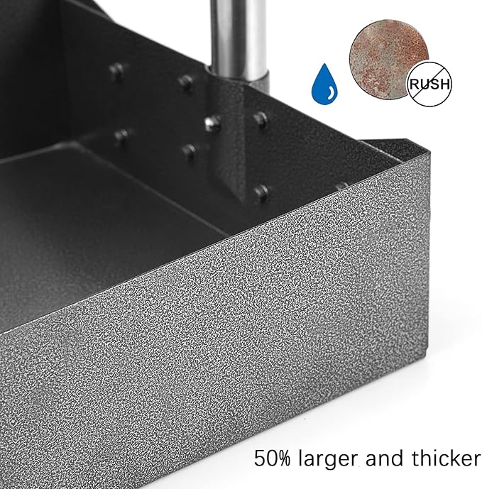 Dog Pooper Scooper, Metal Tray & Spade with 38.2" Long Handle | Large Dog Poop Scooper: 9.5x9x3.1in Tray, 7.7x6in Spade, No-bend Pickup, Yard and Kennel, Tool-free Setup