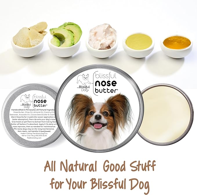 The Blissful Dog Papillon Unscented Nose Butter - Dog Nose Butter, 4 Ounce