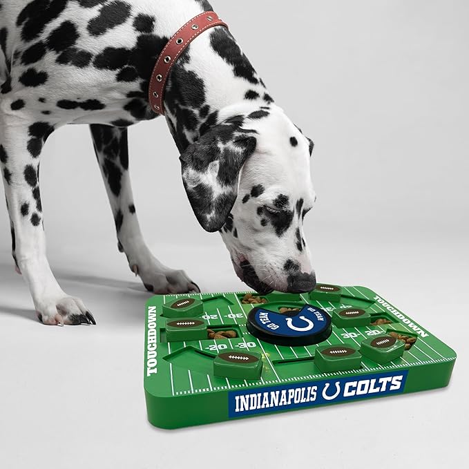 Pets First NFL Indianapolis Colts Large Puzzle Toy, New Size, Interactive Dog Treat & Slow Feeding Toy