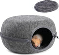Guinea Pig Hideout, Double Function Guinea Pig Bed with 2 Soft Cushions, Small Animal Cage Accessories for Guinea Pigs, Hamsters, Hedgehogs, and Ferrets