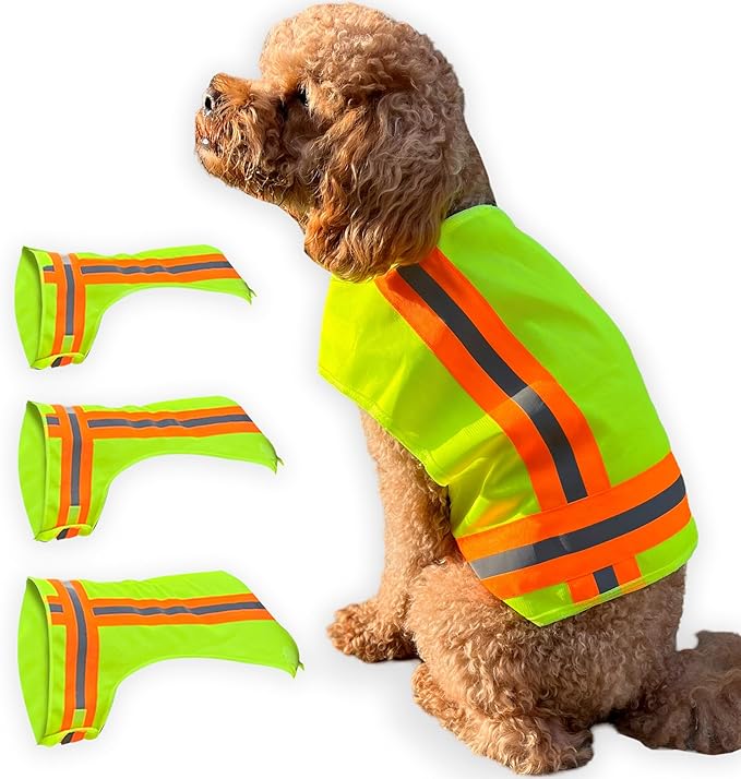 Reflective Dog Vest: Hi-Visibility Safety Gear for Outdoors. Safeguard Your Dog with Easy to wear Adjustable Reflective Vest (Small)