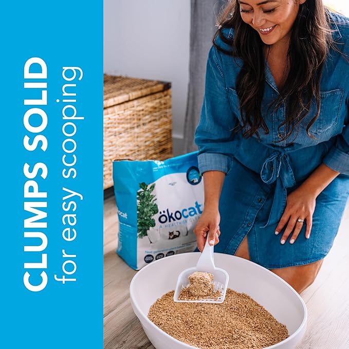 ökocat Original Wood Clumping Cat Litter, Unscented, 12.6 pounds - Natural Ingredients, Stops Odor, Clumps Solid, 99% Dust Free, Great for All Cats