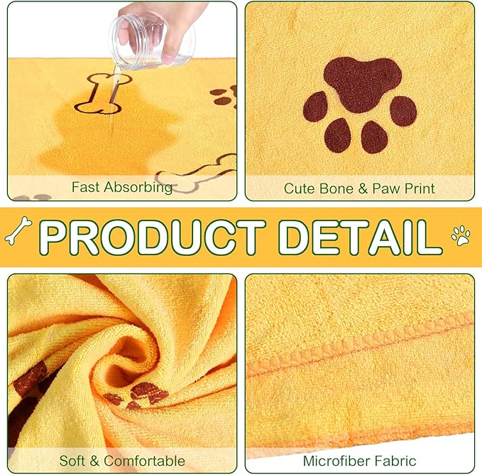 Chumia 8 Pcs Dog Towels for Drying Dogs Cats Pet Towels Bulk Puppy Microfiber Quick Drying Paw Bath Bathing Supplies Absorbent for Medium Pets(Colorful,18 x 28 Inch)