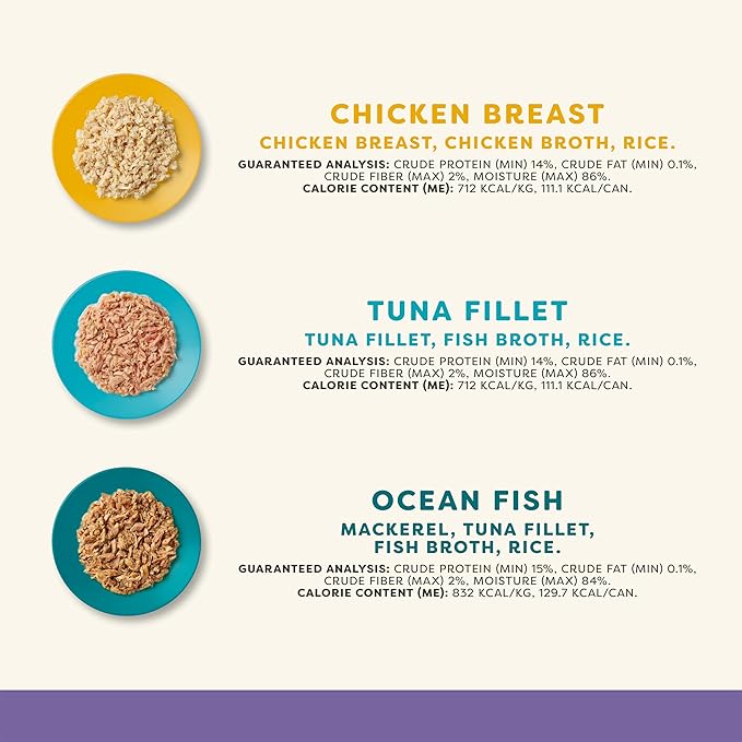 Applaws Natural Wet Cat Food, Limited Ingredient, Grain-Free, Protein with No Artificial Additives, Variety Pack in Broth (12 x 5.5oz Cans)