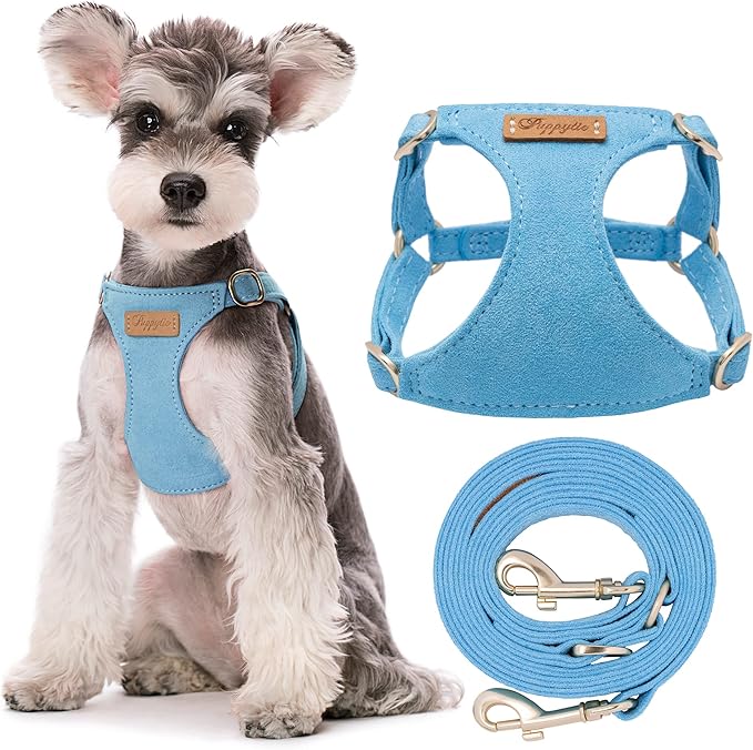 Puppytie No Pull Dog Harness with Multifunction Dog Leash,Soft Adjustable No Choke Escape Proof Pet Harness Vest for Medium Dogs or Large Dogs,Ocean Blue,M