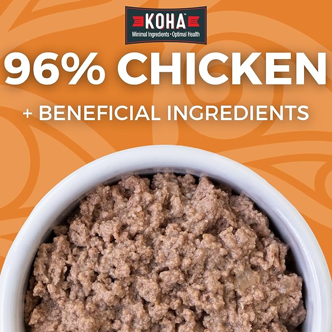 KOHA Limited Ingredient Diet Chicken Pate for Cats - Single Meat Wet Cat Food for Sensitive Stomachs - Pate Cat Food with No Fillers - 5.5oz Pack of 24