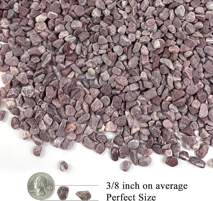 2 lbs Succulent and Cactus Pebbles Gravel, 3/8 Inch Decorative Red River Rocks for Plants Indoor, Vases, Terrarium, Potted Top Dressing and Outdoor Decorative Stones